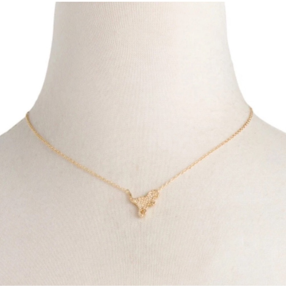 NWT COACH Signature Pave Diamond Gold Rexy Dinosaur T-Rex Necklace + Dust Bag - Picture 6 of 7